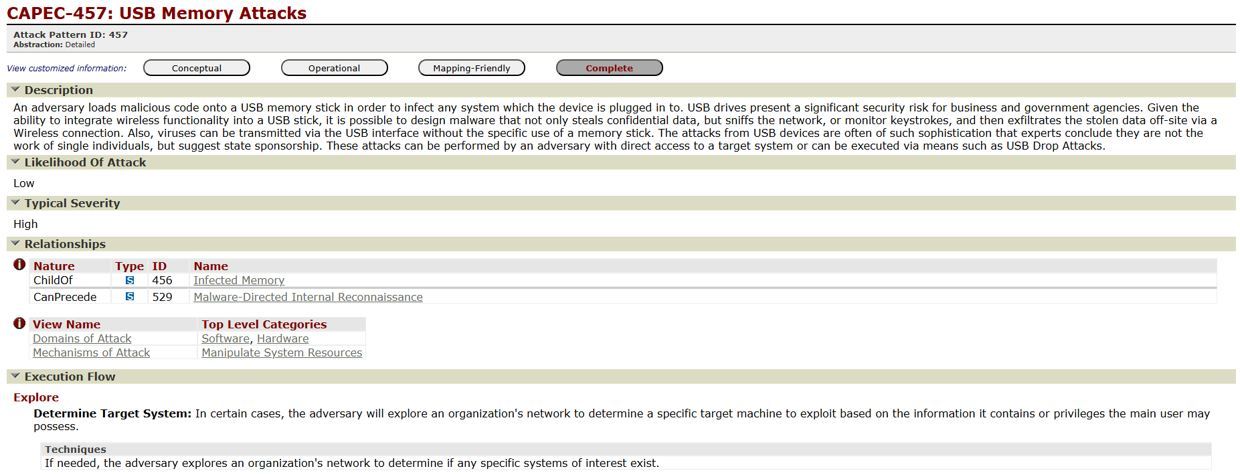 CAPEC-457: USB Memory Attacks